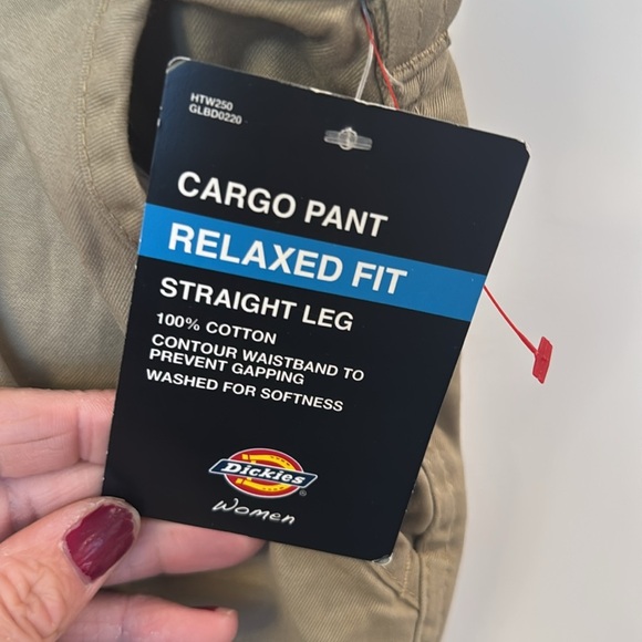 New Dickies Women's size 22 reg relaxed fit straight leg khaki cargo work pant - Picture 5 of 12